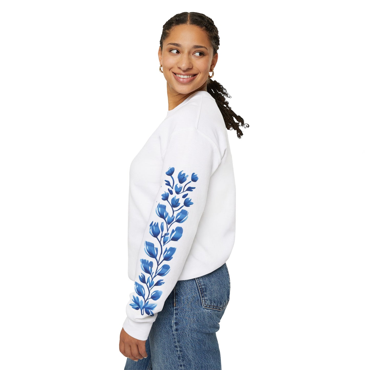 Blue Floral Sweatshirt