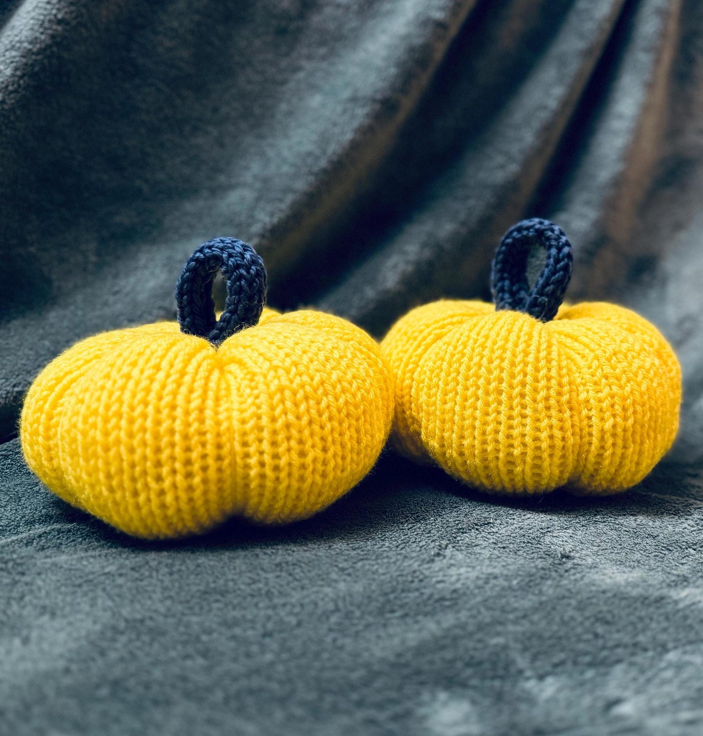 Hand Knit Pumpkins - Handmade Fall Decor and Autumn Accents Colorful pumpkins